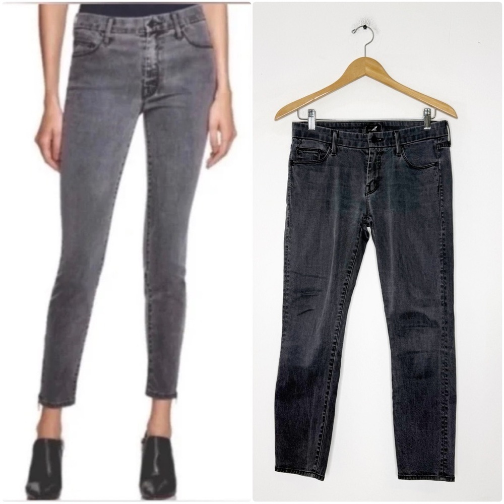 MOTHER Denim The Looker Crop Jeans Size 28 Gray Lines & Shadows
